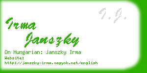 irma janszky business card